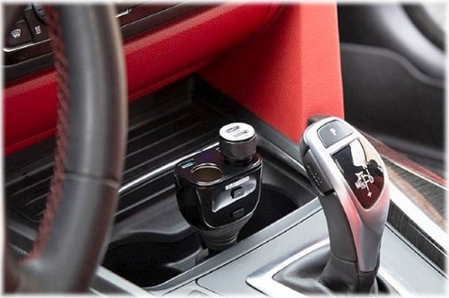 Car and Driver Car Charging Station with USB and 12V Charging Ports - Black WORLDWIDE DELIVERY
