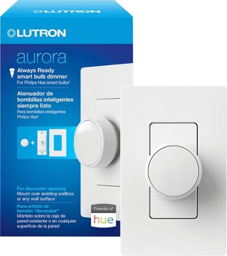 Lutron - Aurora Smart Bulb Dimmer Switch for Paddle Switches, Works with Philips Hue Smart Bulbs - White