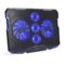 ENHANCE - Cryogen Gaming Laptop Cooling Pad with 5 Ultra Quiet Cooler Fans and 2 USB Ports - Blue-Front_Standard