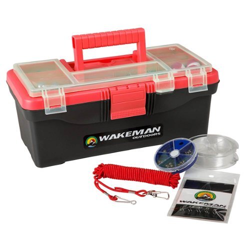 Wakeman - Tackle Box and Fishing Accessories - 55-Piece Fishing Gear Kit - Includes Sinkers, Hooks, and Fishing Lin