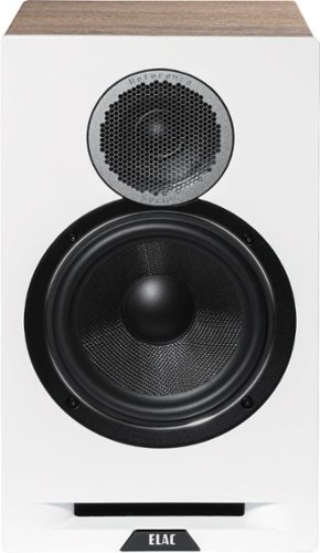 ELAC - Debut Reference Bookshelf Speakers - White/Oak-Front_Standard 