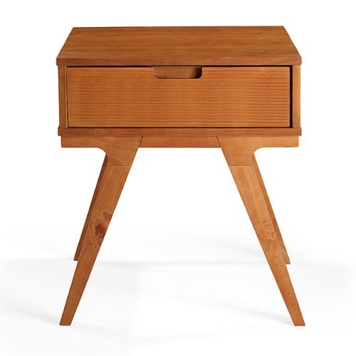 Walker Edison - Mateo 1 Drawer Modern Side Table - Caramel
