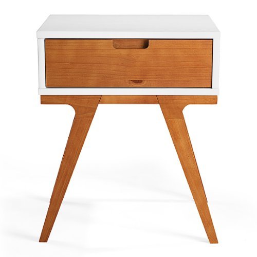 Walker Edison - Mateo 1 Drawer Modern Side Table - White Oak