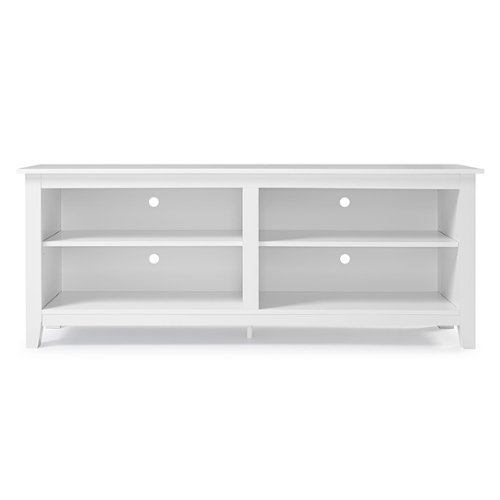 Walker Edison - Modern Wood Open Storage TV Stand for Most TVs up to 65" - White