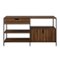 Walker Edison - Keaton 58" 1 Drawer, 2 Door Storage Shelf - Dark Walnut-Front_Standard