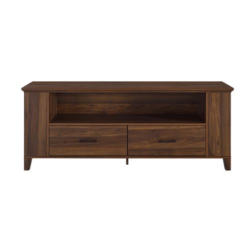Walker Edison - Rustic Wood TV Console for Most Flat-Panel TV's Up to 65" - Dark Walnut