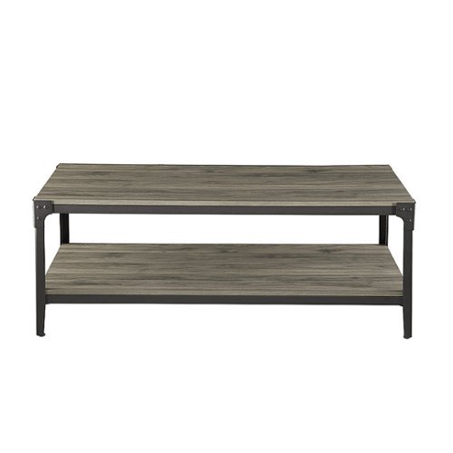Walker Edison - Rustic Wood Coffee Table - Slate Grey