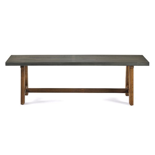 Walker Edison - Farmhouse Solid Wood Dining Bench - Grey/Brown