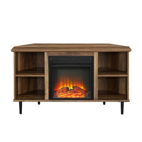 Modern Open Cubby Storage Corner Fireplace TV Stand for Most TVs up to 55"-Front_Standard 
