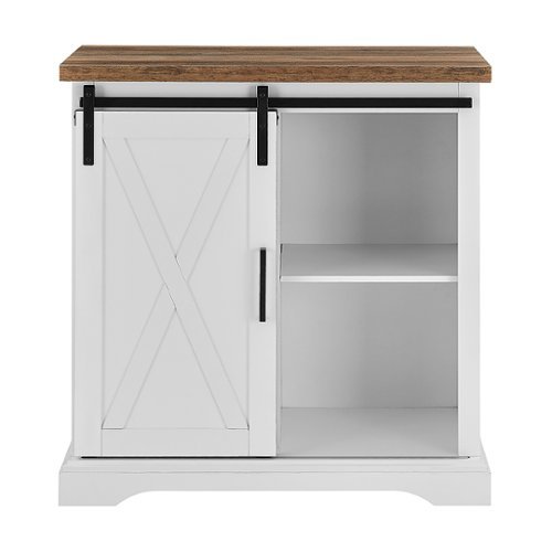 Walker Edison - 32" Rustic Farmhouse Buffet - Solid White/Rustic Oak