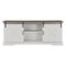 Walker Edison - Rustic Farmhouse Sliding Door TV Stand for Most Flat-Panel TV's up to 78" - Rustic Oak/Brushed White-Front_Standard