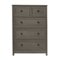 Walker Edison - 5 Drawer Groove Dresser Chest - Slate Grey-Front_Standard