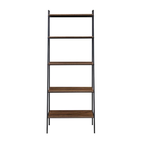 

Walker Edison - 72" Industrial Ladder 5-Shelf Bookcase - Dark Walnut