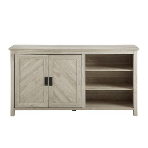 Walker Edison - Farmhouse Chevron Cabinet TV Stand for Most Flat-Panel TV's up to 65" - Birch