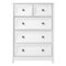 Walker Edison - 5 Drawer Groove Dresser Chest - White-Front_Standard