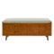 Walker Edison - Mid Century Modern Storage Bench with Cushion - Pecan-Front_Standard