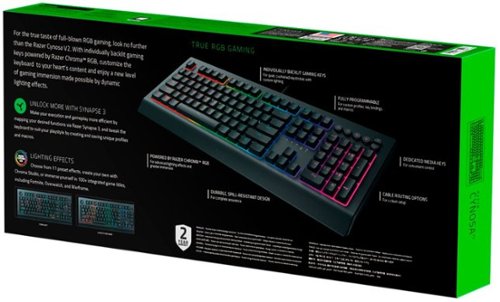 Razer Cynosa V2 Full Size Wired Membrane Gaming Keyboard with Chroma RGB Backlighting - Black BUY IN SINGAPORE