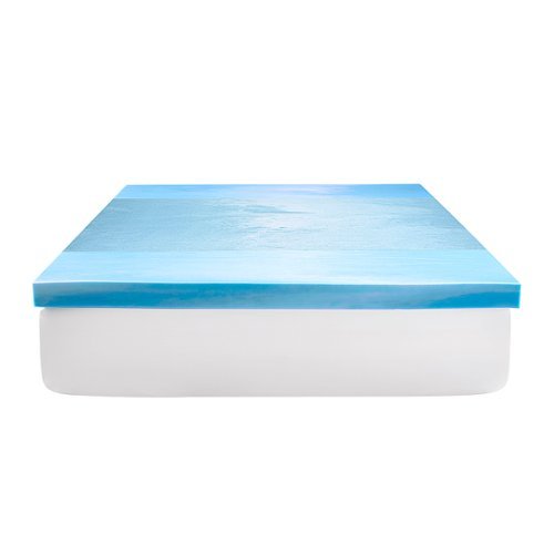 Sealy - ChillZone 3” Memory Foam Mattress Topper - Blue-Front_Standard 