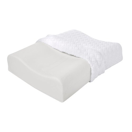 Sealy - Memory Foam Contour Pillow - White and Gray