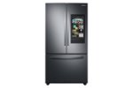 Samsung - 28 cu. ft. 3-Door French Door Refrigerator with Family Hub™ - Black stainless steel - Front_Standard