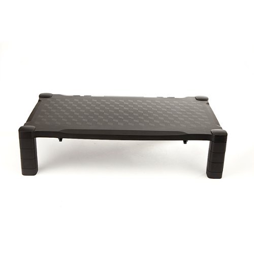 Mind Reader - Extra Wide Monitor Stand Riser - Black-Front_Standard 