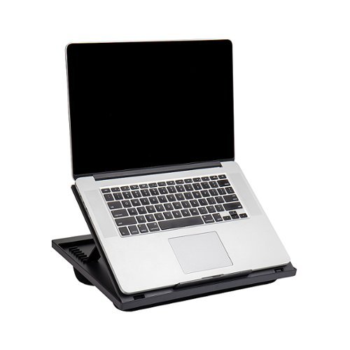 Mind Reader - Lap Desk Laptop Stand, Bed Tray, Collapsible, Cushion, Portable, Dorm, Plastic, 14.75"L x 11"W x 7.3"H - Black