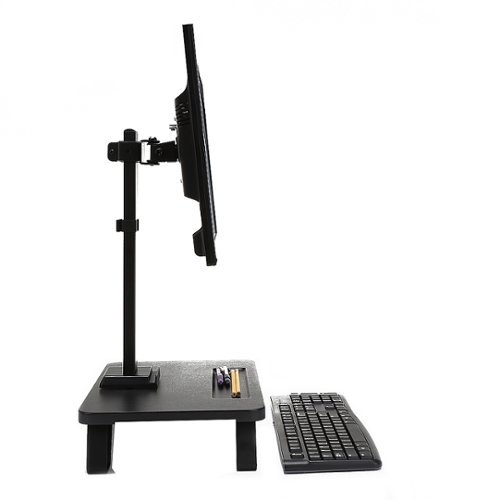Mind Reader - Single LCD Monitor Desk Stand - Black-Front_Standard 