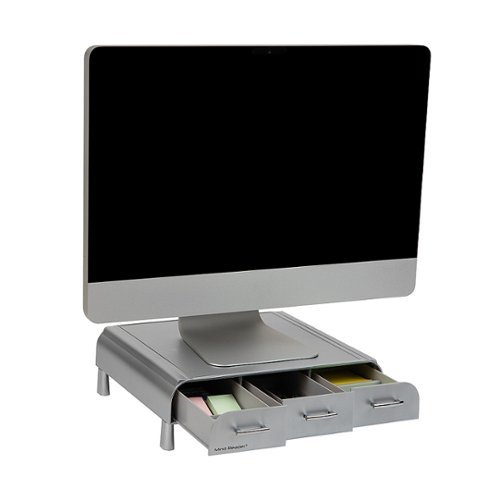 Mind Reader - PC Laptop IMAC Monitor Stand - Silver