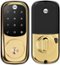 Yale - Smart Lock Wi-Fi and Bluetooth with Touchscreen and Deadbolt with Keyway - Polished Brass-Front_Standard