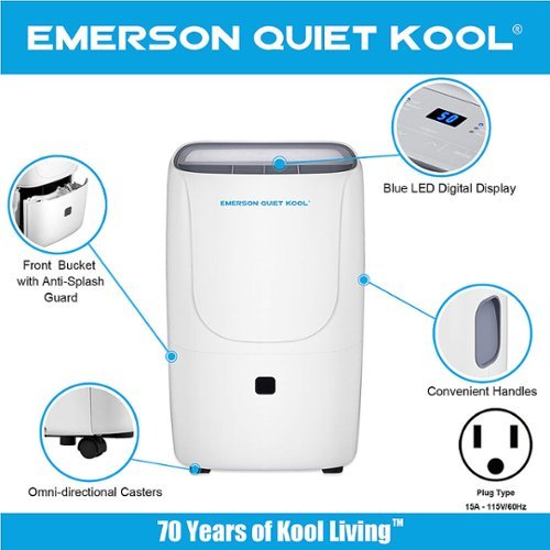 Emerson Quiet Kool - 20-Pint Dehumidifier - White-Front_Standard 