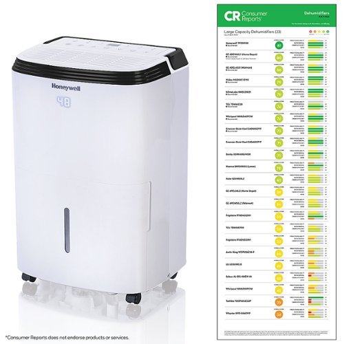 Honeywell - Energy Star 50-Pint Dehumidifier with Washable Filter - White-Front_Standard 