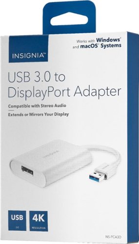 Insignia™ USB 3.0 to DisplayPort Adapter - White WHERE TO BUY