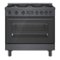 Bosch - 800 Series 3.7 cu. ft. Freestanding Dual Fuel Convection Range with 6 Dual Flame Ring Burners - Black Stainless Steel-Front_Standard