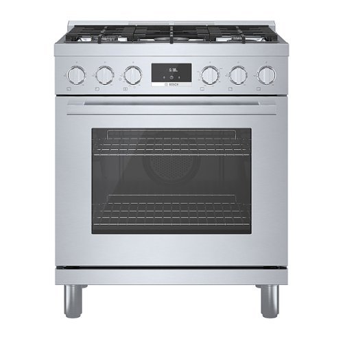 Bosch - 800 Series 3.7 cu. ft. Freestanding Gas Convection Range with 5 Dual Flame Ring Burners - Stainless steel