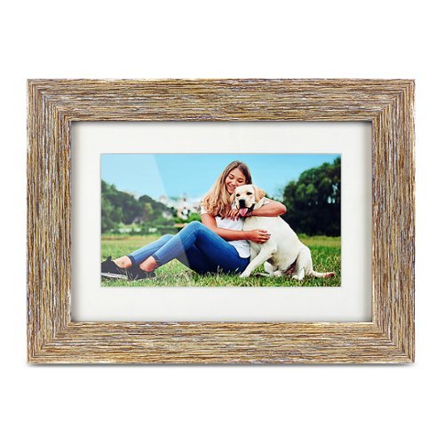 Aluratek 7 Distressed Photo Frame - Wood WORLDWIDE DELIVERY