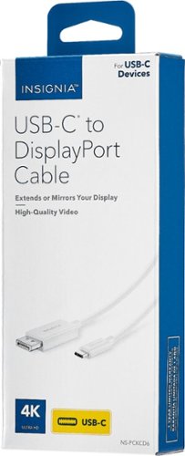 Insignia™ 6' USB-C to DisplayPort Cable - White GLOBAL SHIPPING