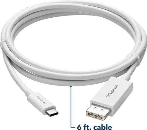 Insignia™ 6' USB-C to DisplayPort Cable - White SHOP ONLINE