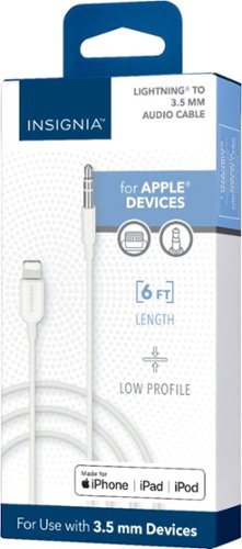 Insignia™ 6' Lightning to 3.5 mm Audio Cable - White SHOP ONLINE