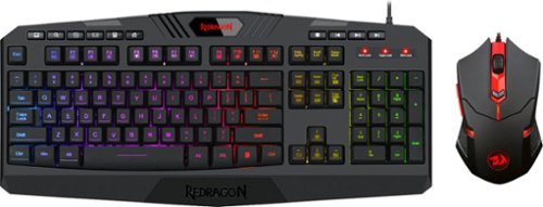  REDRAGON - S101-3 Full-size Wired Gaming Keyboard and Optical Mouse Gaming Bundle with Back Lighting - Black