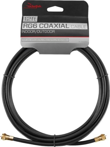 Rocketfish™ – 12′ In-Wall Coaxial Audio Cable – Black
