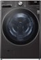 LG - 5.0 Cu. Ft. High-Efficiency Stackable Smart Front Load Washer with Steam and Built-In Intelligence - Black Steel-Front_Standard 