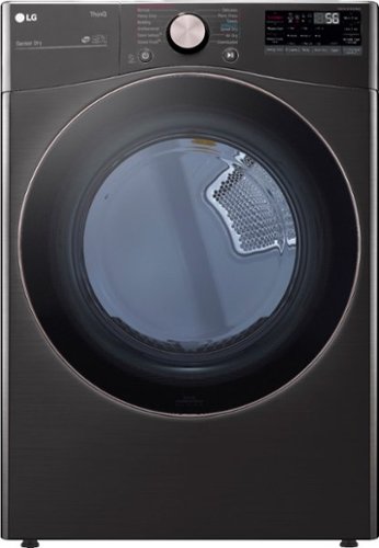 LG - 7.4 Cu. Ft. Stackable Smart Gas Dryer with Steam and Built-In Intelligence - Black steel