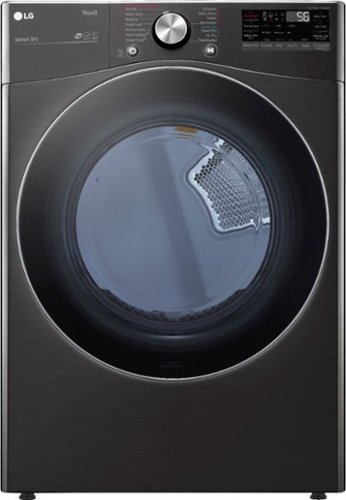 LG - 7.4 Cu. Ft. Stackable Smart Electric Dryer with Steam and Built-In Intelligence - Black Steel