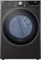 LG - 7.4 Cu. Ft. Stackable Smart Electric Dryer with Steam and Built-In Intelligence - Black Steel-Front_Standard