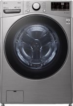 LG - 4.5 Cu. Ft. High Efficiency Stackable Smart Front Load Washer with Steam and 6Motion Technology - Graphite steel - Front_Standard