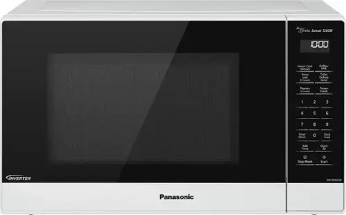 Front. Panasonic - 1.2 Cu. Ft. 1200 Watt SN65KW Microwave with Inverter and Genius Sensor - White.