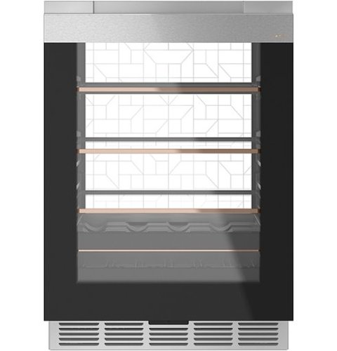Café - Modern Glass 14-Bottle 126-Can Built-In Beverage Center with WiFi - Platinum glass