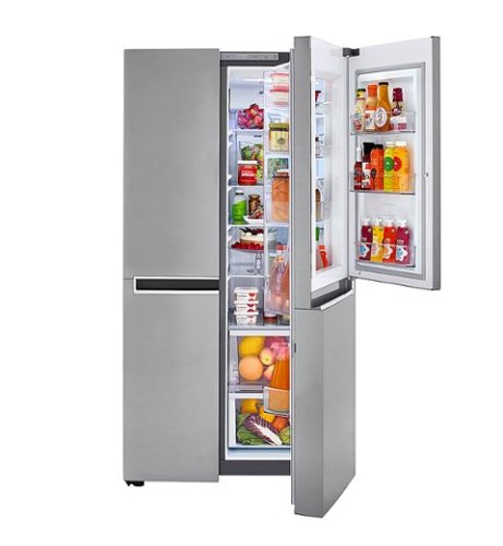 LG - 26.8 Cu. Ft. Side-by-Side Door-in-Door Refrigerator with Ice Maker - Platinum Silver-Front_Standard 