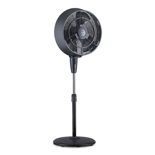 NewAir - Frigidaire Outdoor Misting Fan and Pedestal Fan, Cools 500 sq. ft. with 3 Fan Speeds and Wide-Angle Oscillation - Black