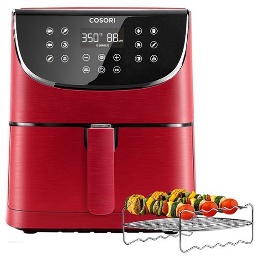 Cosori - 5.8-Quart Premium Air Fryer with Skewer Rack Set - Red